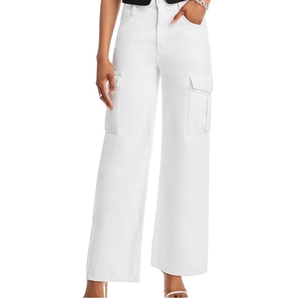 AGOLDE Minka High Rise Wide Leg Cargo Jeans in Milkshake